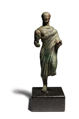 A Greek Bronze Apollo  
Height 6 1/4 inches. 