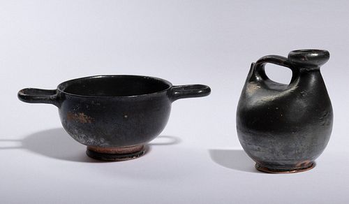 Two South Italian Black-Glazed Vessels