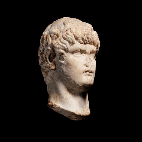 A Roman Marble Portrait of the Emperor Nero
Height 6 inches.