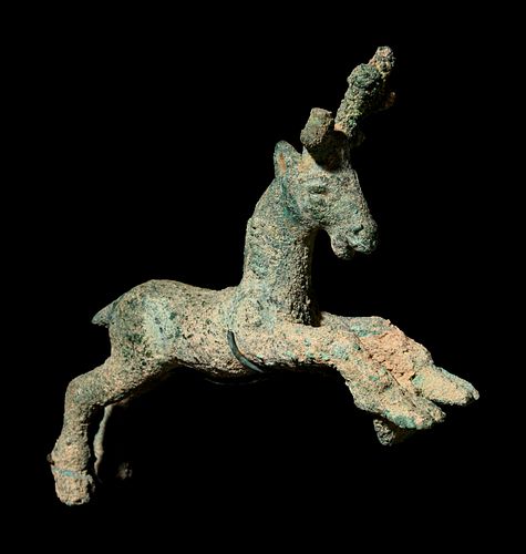 A Roman Bronze Leaping Stag
Width 4 1/4 inches.