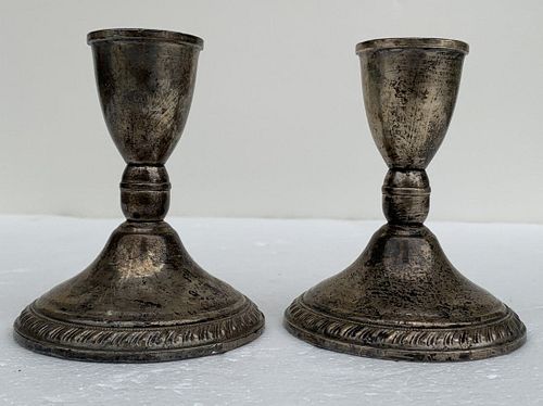 Sterling Weighted Candle Holders by Duchin Creation