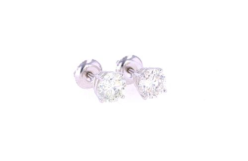 Brand New 2.12 ct. Diamond 18K Stud Earrings