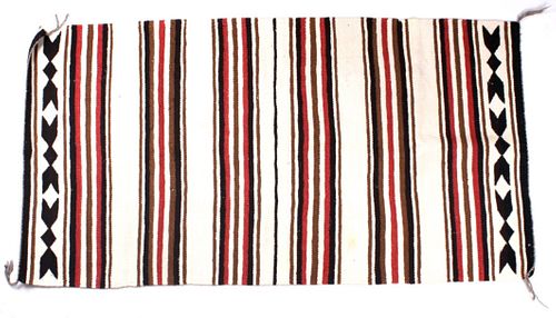 Navajo Hand Woven Banded Chinle Rug circa 1960's
