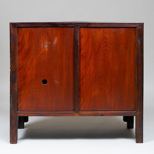 Chinese Painted Elmwood Side Cabinet