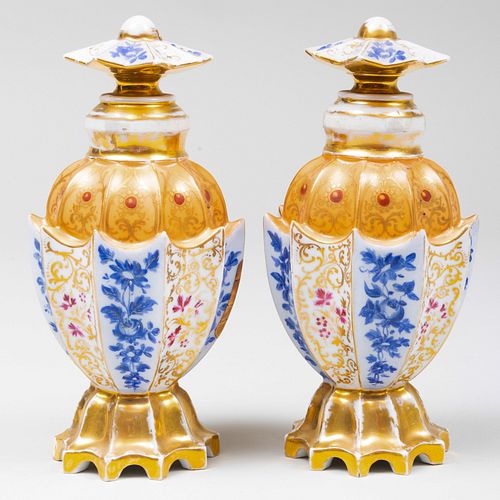 Pair of Jacob Petit Porcelain Scent Bottles and Covers