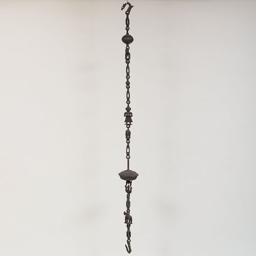 Bronze Indian Hanging Chain with Elephants and Felines