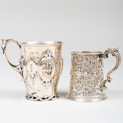 Two Victorian Silver Mugs