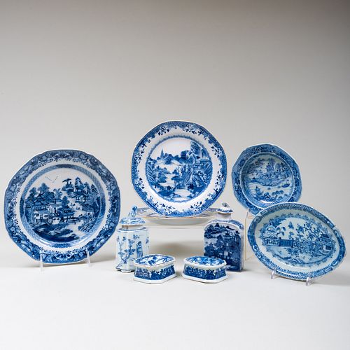 Group of Chinese Export Blue and White Tablewares