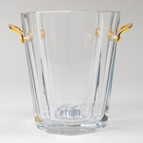 Baccarat Brass-Mounted Glass Ice Bucket