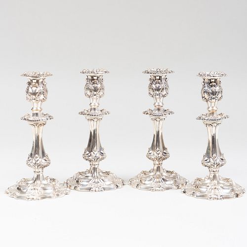 Set of Four Gorham Silver Plate Candlesticks