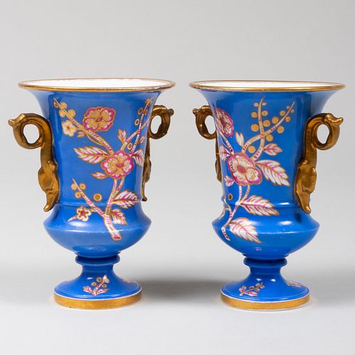 Pair of Miniature Spode Porcelain Spill Vases