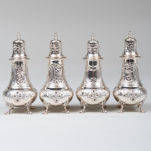 Set of Four American Silver Casters