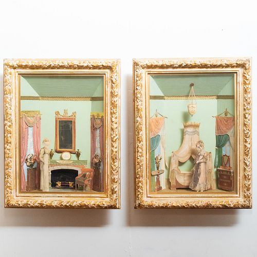 Two Framed Room Dioramas After a Design by Narcissa Niblack Thorne