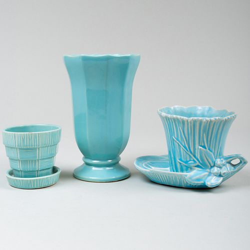 Three McCoy Glazed Pottery Vessels