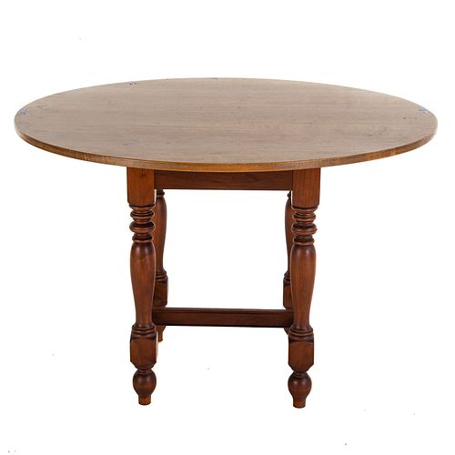 Mixed-Wood Round Breakfast Table