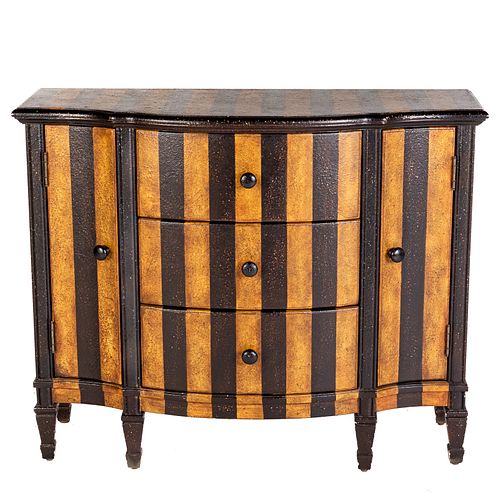 Contemporary Striped Painted Console Table