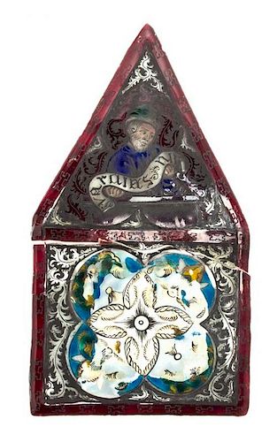 * A Stained Glass Plaque Height 7 x width 4 inches.