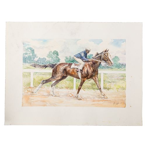 Nathaniel K. Gibbs. Running Horse, watercolor