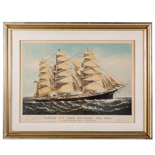 Currier & Ives. "Clipper Ship, Three Brothers"