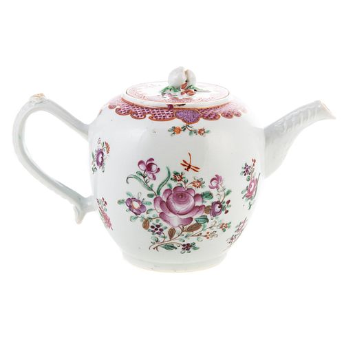 Chinese Export Famille Rose Globular Teapot