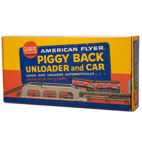 American Flyer 23830 Piggy Back Unloader & Car OB