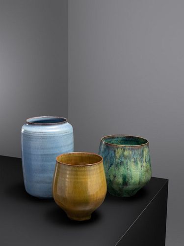 Gertrud and Otto Natzler
(Austrian/American, 1908-1971 | Austrian/American, 1908-2007)
Collection of Three Vessels