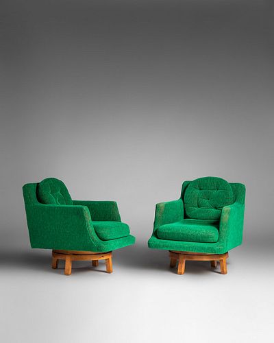 Edward Wormley
(American, 1907-1995)
Pair of Swivel Lounge Chairs, model 5609