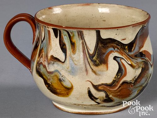 Mocha mug, with marbleized glaze