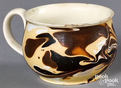 Mocha cup, with marbleized glaze