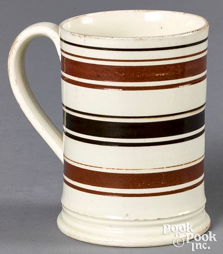 Mocha mug, with brown and tan bands