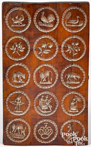Carved maple springerle board, 19th c.
