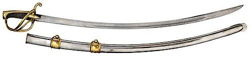 Model An IX Imperial Guard Polish Light Cavalry Officer's Saber with Damascus Blade  