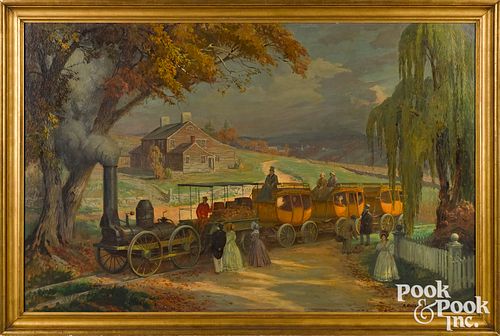Albert Sheldon Pennoyer oil on canvas landscape