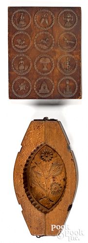 Carved maple sugar mold, 19th c.