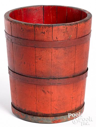 Painted staved bucket, 19th c.