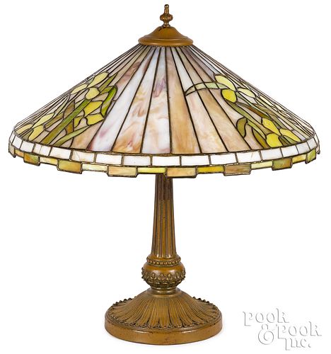 Patinated metal table lamp, early 20th c.
