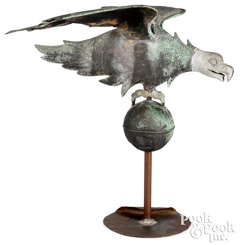 A. L. Jewell copper swell bodied eagle weathervane