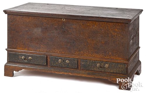Pennsylvania painted pine dower chest, ca. 1810