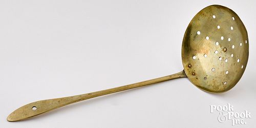 Rare Springfield Vermont brass straining ladle