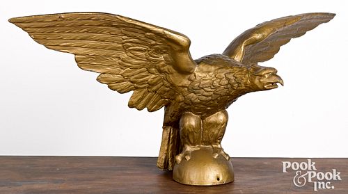 Zinc full bodied spread winged eagle, late 19th c.