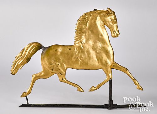 Copper swell bodied Blackhawk horse weathervane