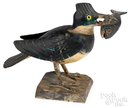 Maine carved and painted kingfisher