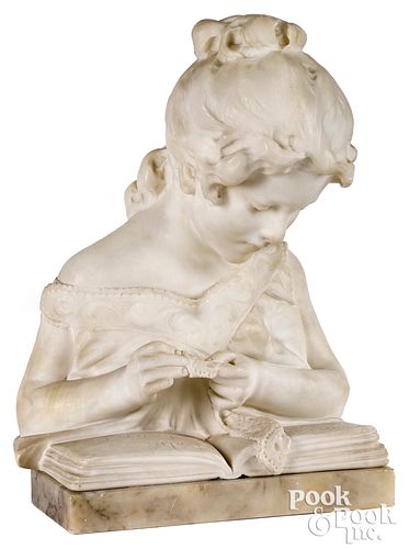 Italian carved marble bust, late 19th c.