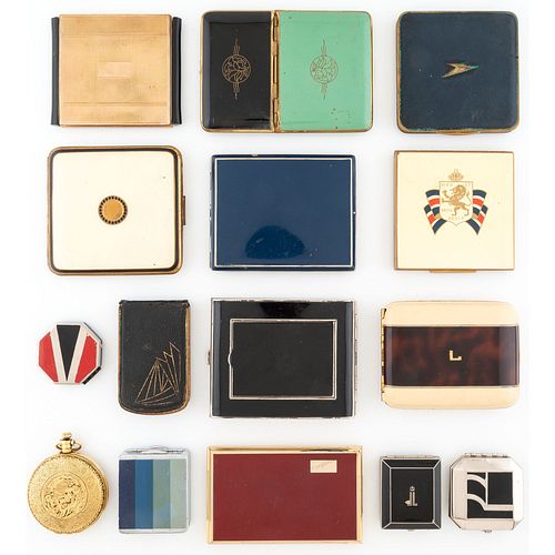 Fifteen Compacts and Cigarette Cases