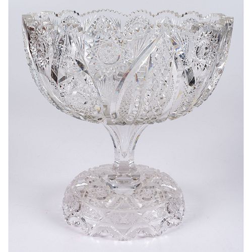 A J. Hoare & Co. Cut Glass Punch Bowl