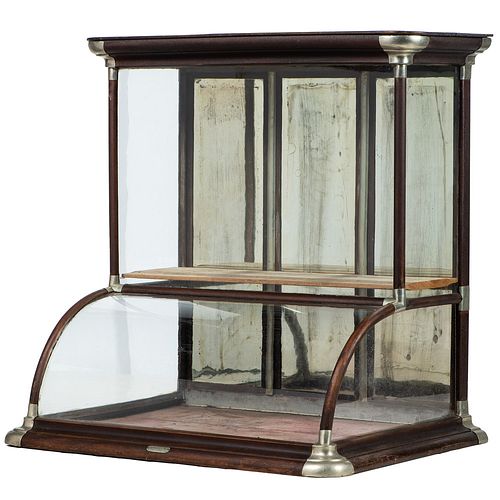 An Excelsior Walnut Frame Countertop Display Case