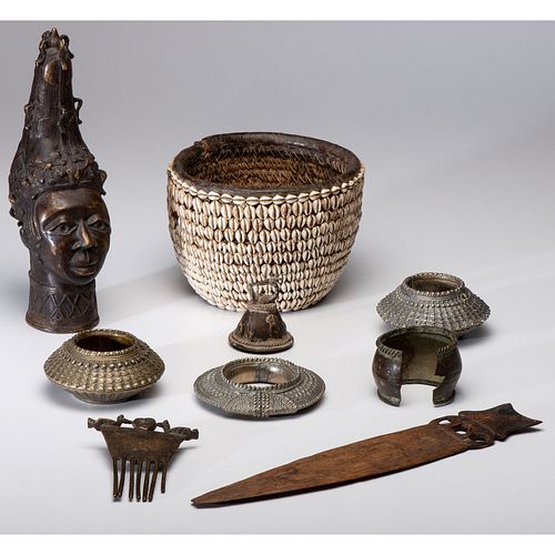 A Group of African Metalware and Other Items