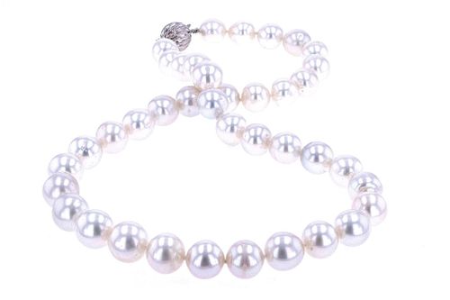 Opulent South Sea White Pearl 14K Gold Necklace