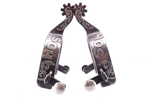Personalized Silver Overlay SB Star Spur Pair