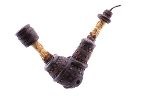African Hippo Tooth Kubu Ceremonial Water Pipe